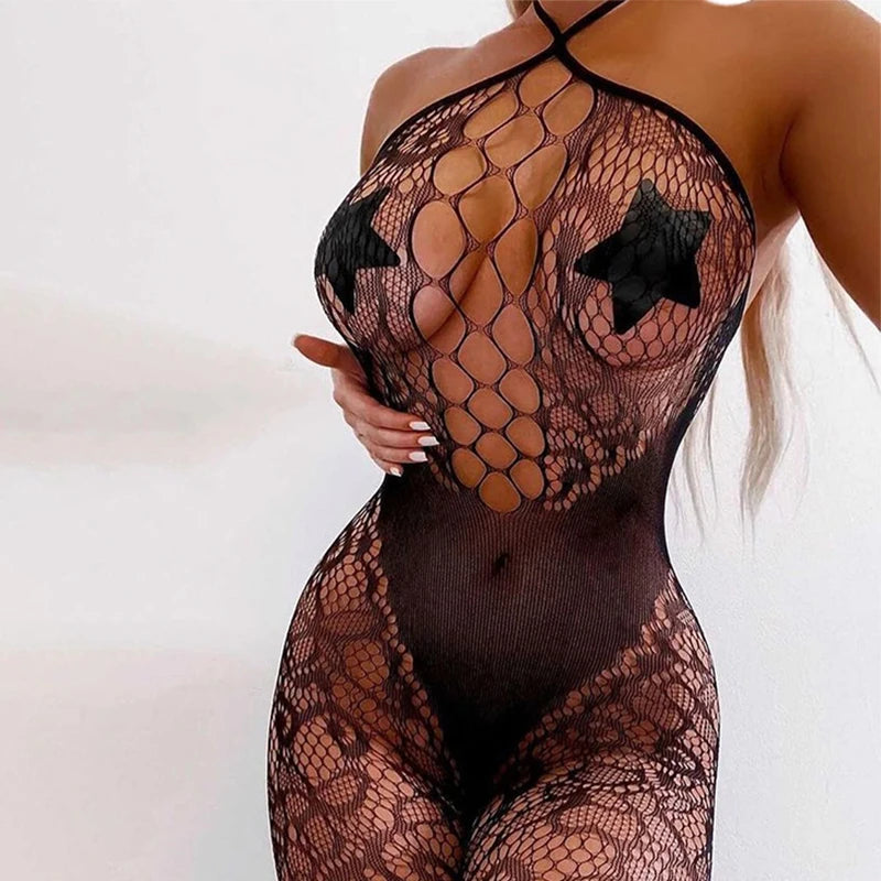 Hot Sexy Lingerie Women Body 2024 Erotic Bodystocking Underwear Crotchless Porn Sleeveless Bodystockings Women's jumpsuit