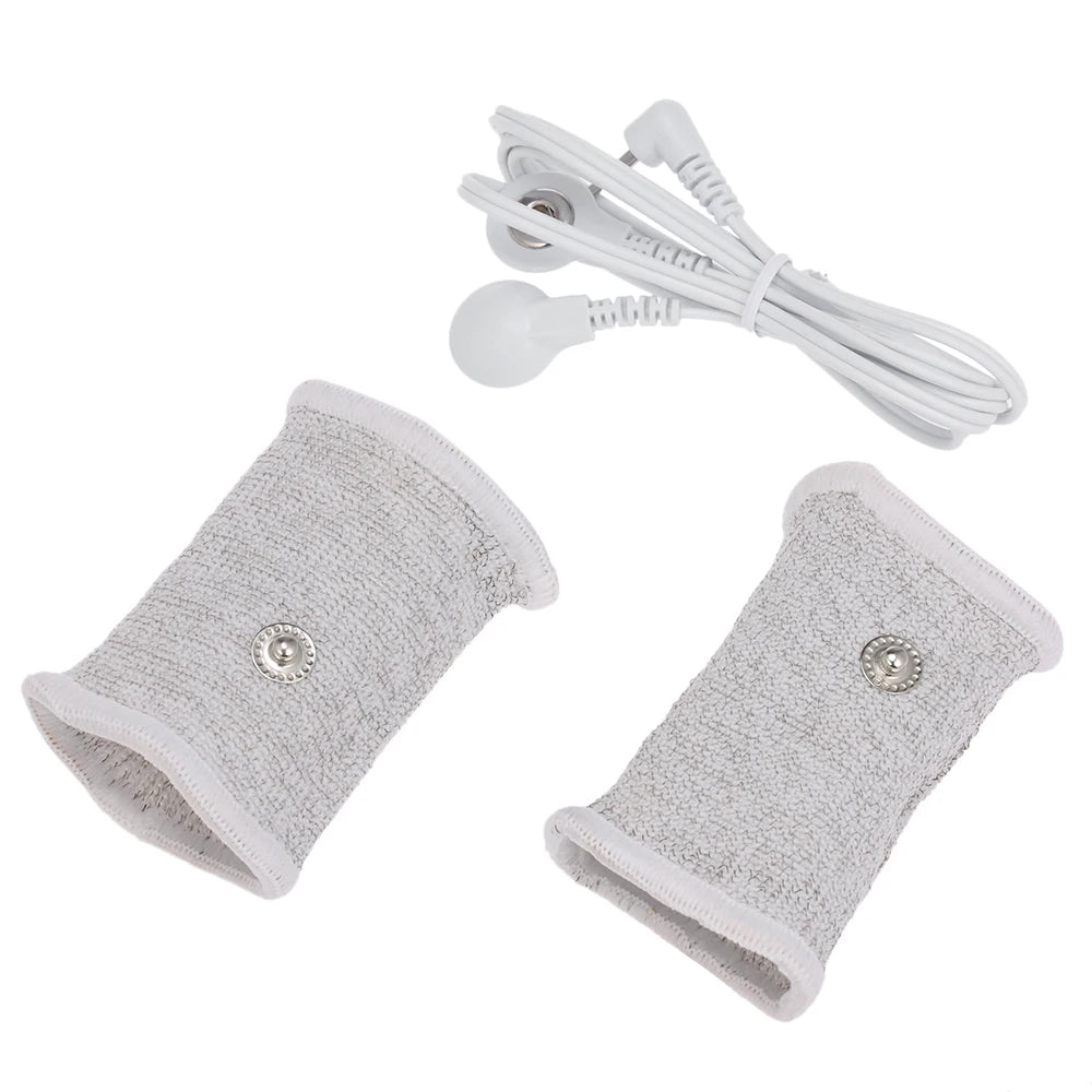 BDSM Elektroschock Leitfähige Faser Penishülle E-Stim Hodensackringe Elektrisches Spiel Penistherapie Vergrößerung Männliche Sexprodukte