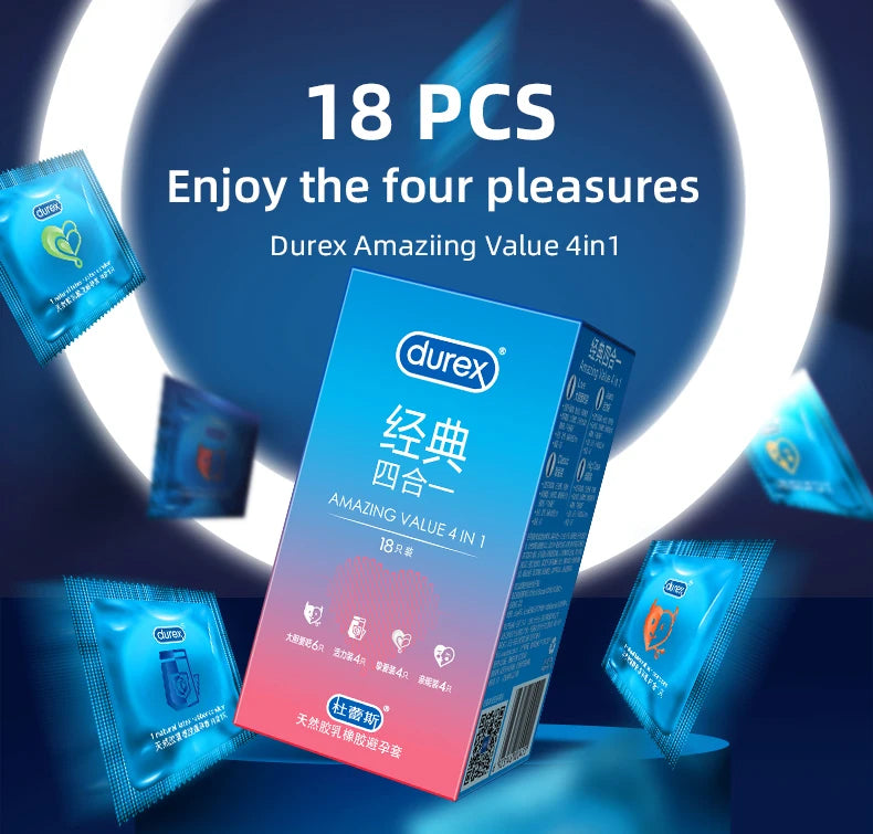 Durex Kondome Gemischte Packung Penishülle Intimartikel Naturlatex Glatt Gleitmittel für Erwachsene Kondome für Männer