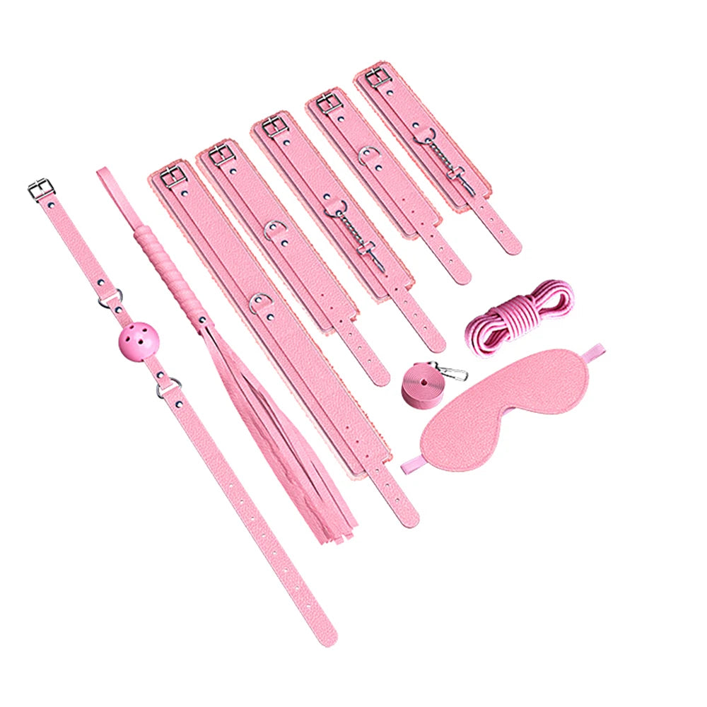 Kit de ataduras para cama con correas ajustables BDSM para parejas, esposas y tobilleras, juego de bondage SM, juguetes sexuales para adultos