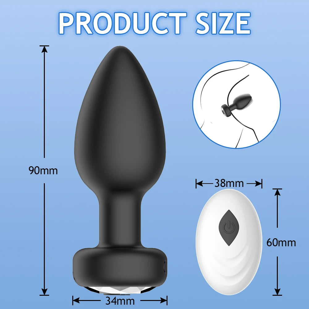 Vibrierender Analvibrator für Männer, 10 Vibrationen, kabellose Steuerung, Butt Plug, Sexspielzeug für Paare, Prostatamassagegerät, Produkte für Erwachsene und Schwule