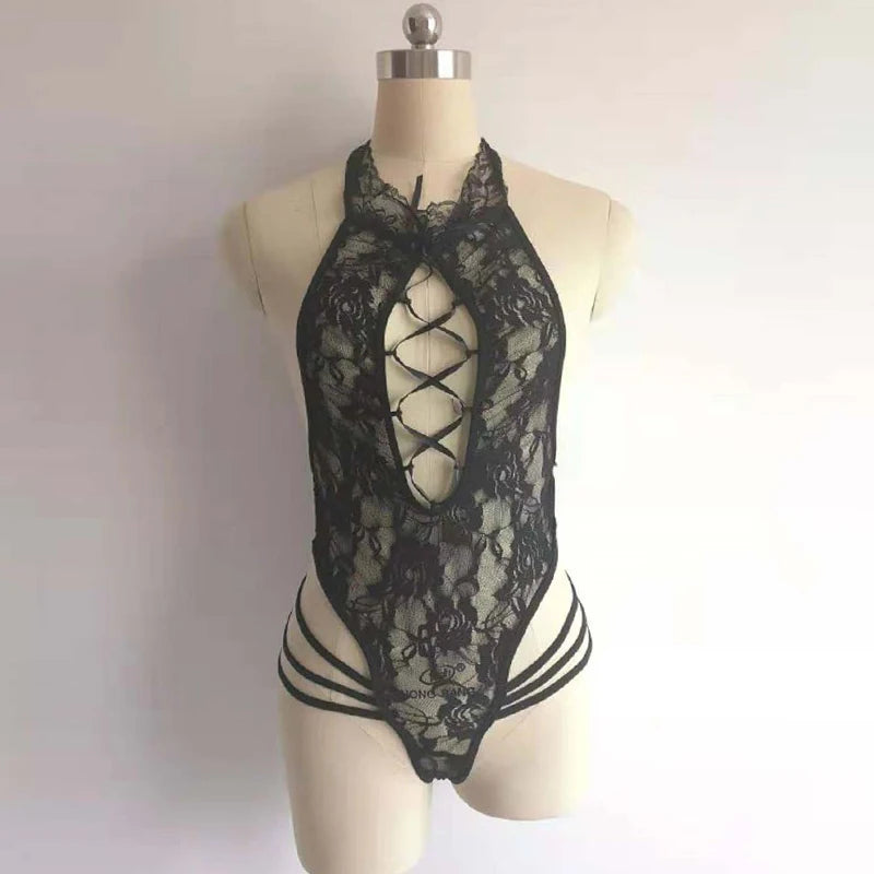 Sexy Dessous Porno Frauen Plus Größe S-2XL Bodysuit Rollenspiel Kleidung Transparent Nachthemd Offener Schritt Unterwäsche Exotische Kostüme