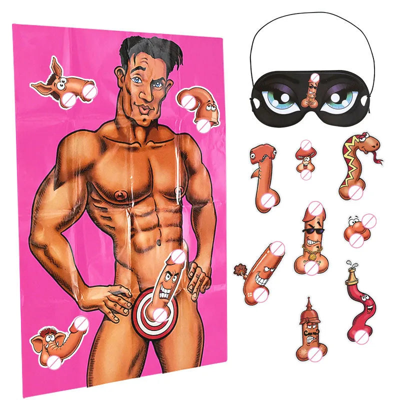 Bachelorette Party Game Funny Paper Poster Hunk Dick Photo Props Bride To Be Hen Night Party Supplies Bridal Shower Wedding Gift