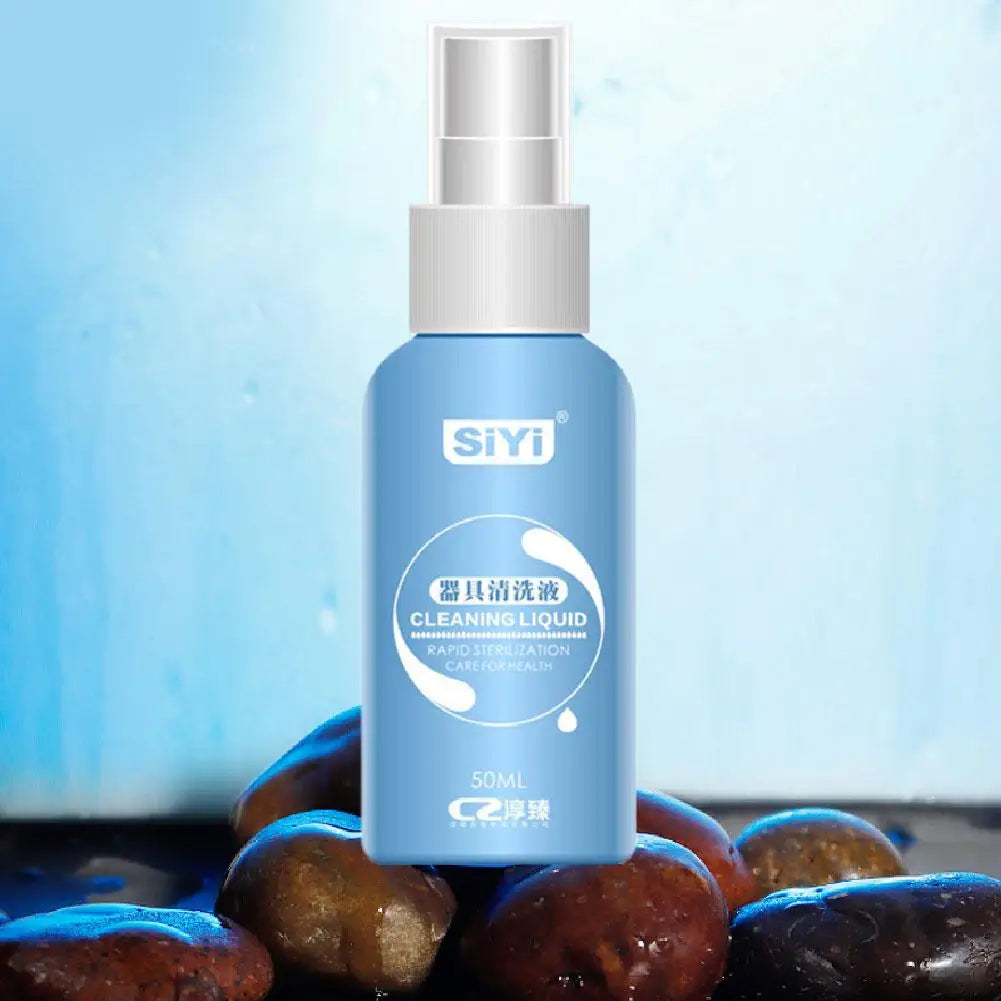 Limpiador antibacteriano de juguetes sexuales de 50 ml, líquido desinfectante para vibradores, botella de spray de limpieza segura para productos sexuales, esterilización.