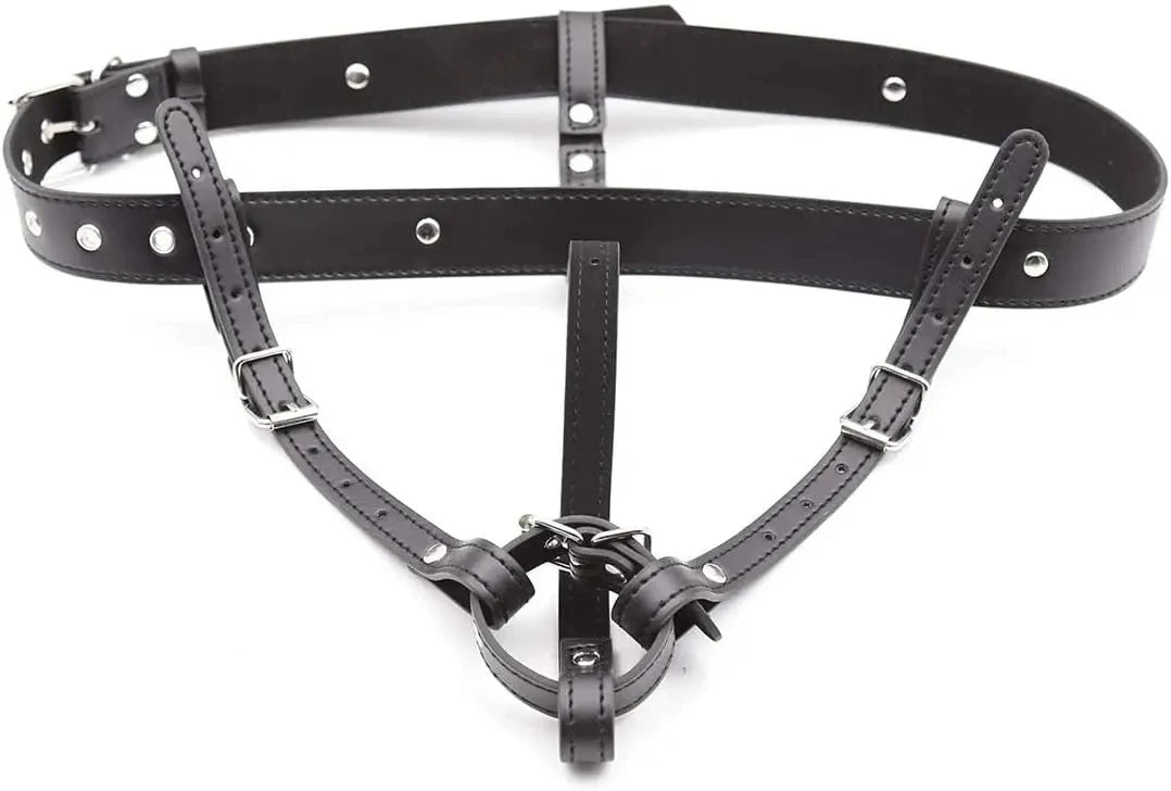Soporte para vibrador BDSM, vibrador de bondage, juguetes sexuales de cuero, arnés con correa, cinturón de castidad para orgasmos forzados, para juegos de adultos.