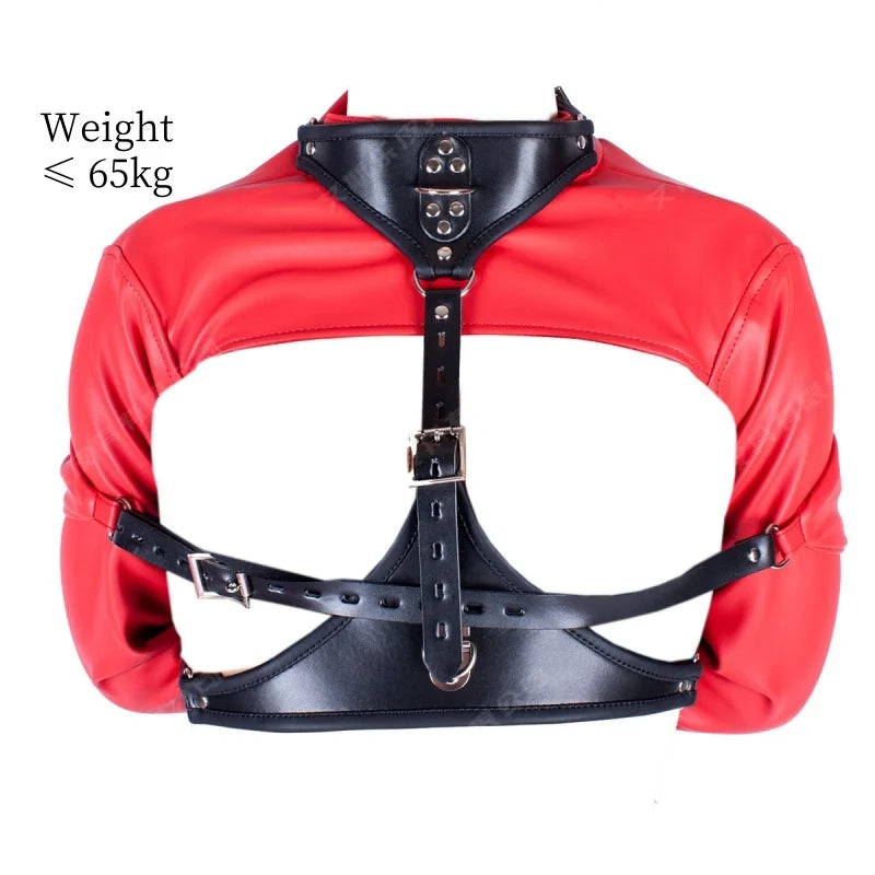 Chaqueta de cuero BDSM con sujeción ajustable para el pecho y los brazos, disfraz erótico para juegos de rol en pareja, juguetes sexuales.