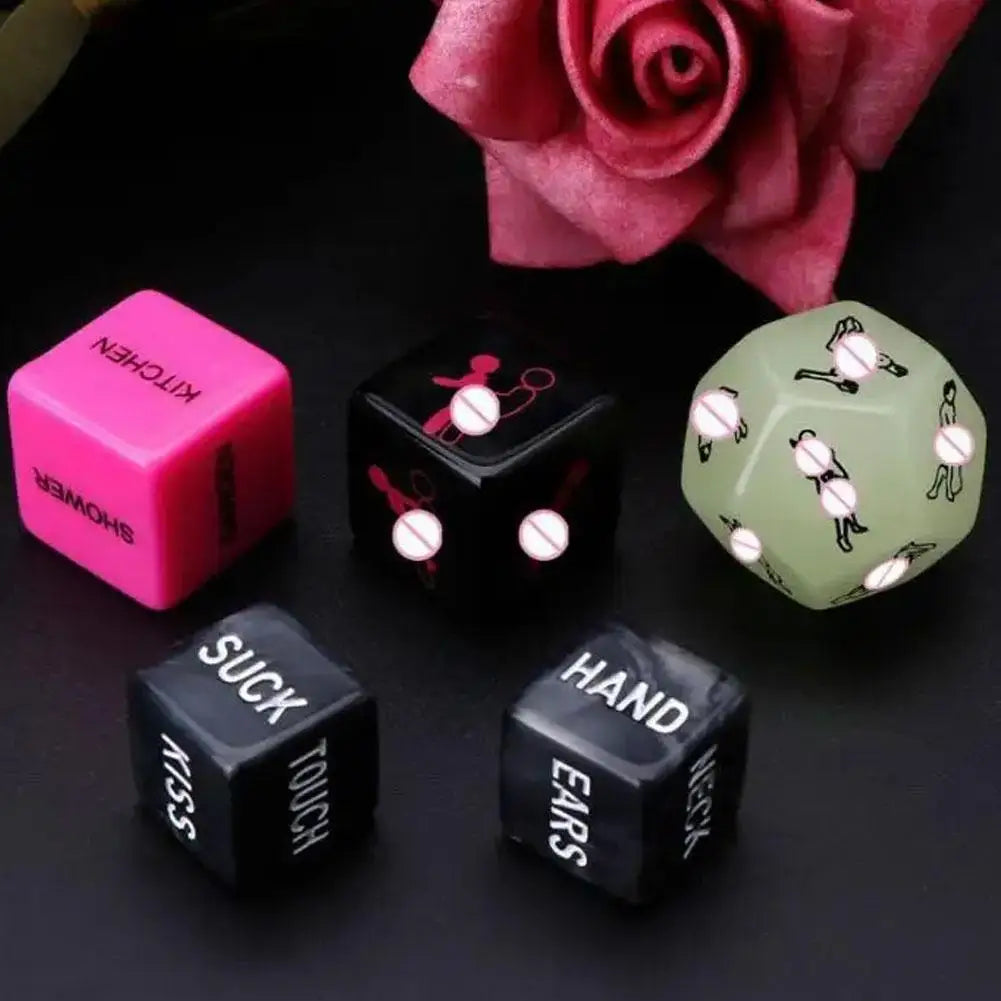 Juego de 5 dados sexys para adultos, divertido juego de posturas de amor para parejas, erótico, noctilucente, para amantes, juego previo, juguete romántico para fiestas.