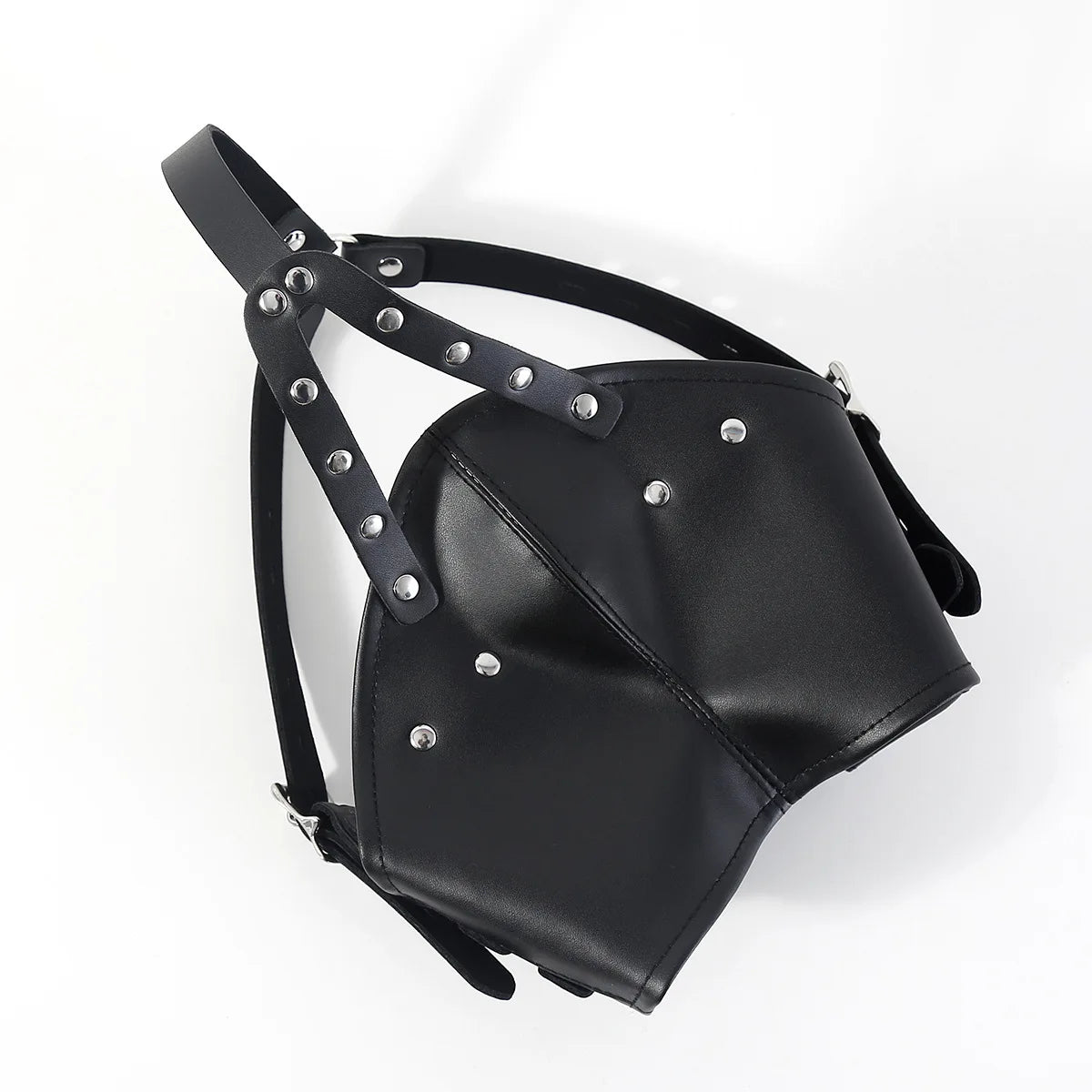 Máscara de cuero con capucha para SM, arnés de bondage BDSM, mordaza, máscara con bola, mordaza para la boca, fetiche erótico, restricción de esclavos, juguetes sexuales para parejas.