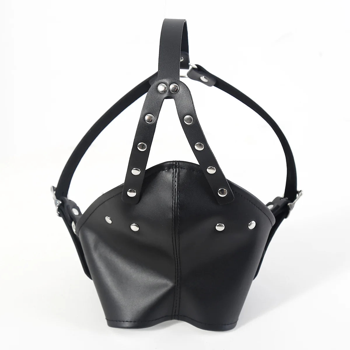 Máscara de cuero con capucha para SM, arnés de bondage BDSM, mordaza, máscara con bola, mordaza para la boca, fetiche erótico, restricción de esclavos, juguetes sexuales para parejas.