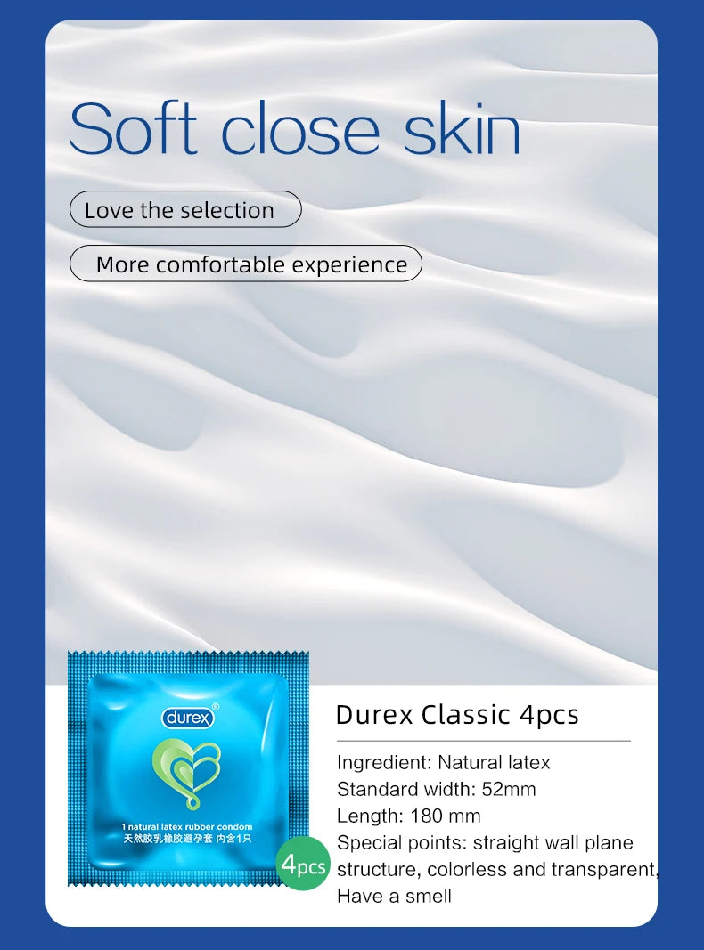 Durex Kondome Gemischte Packung Penishülle Intimartikel Naturlatex Glatt Gleitmittel für Erwachsene Kondome für Männer