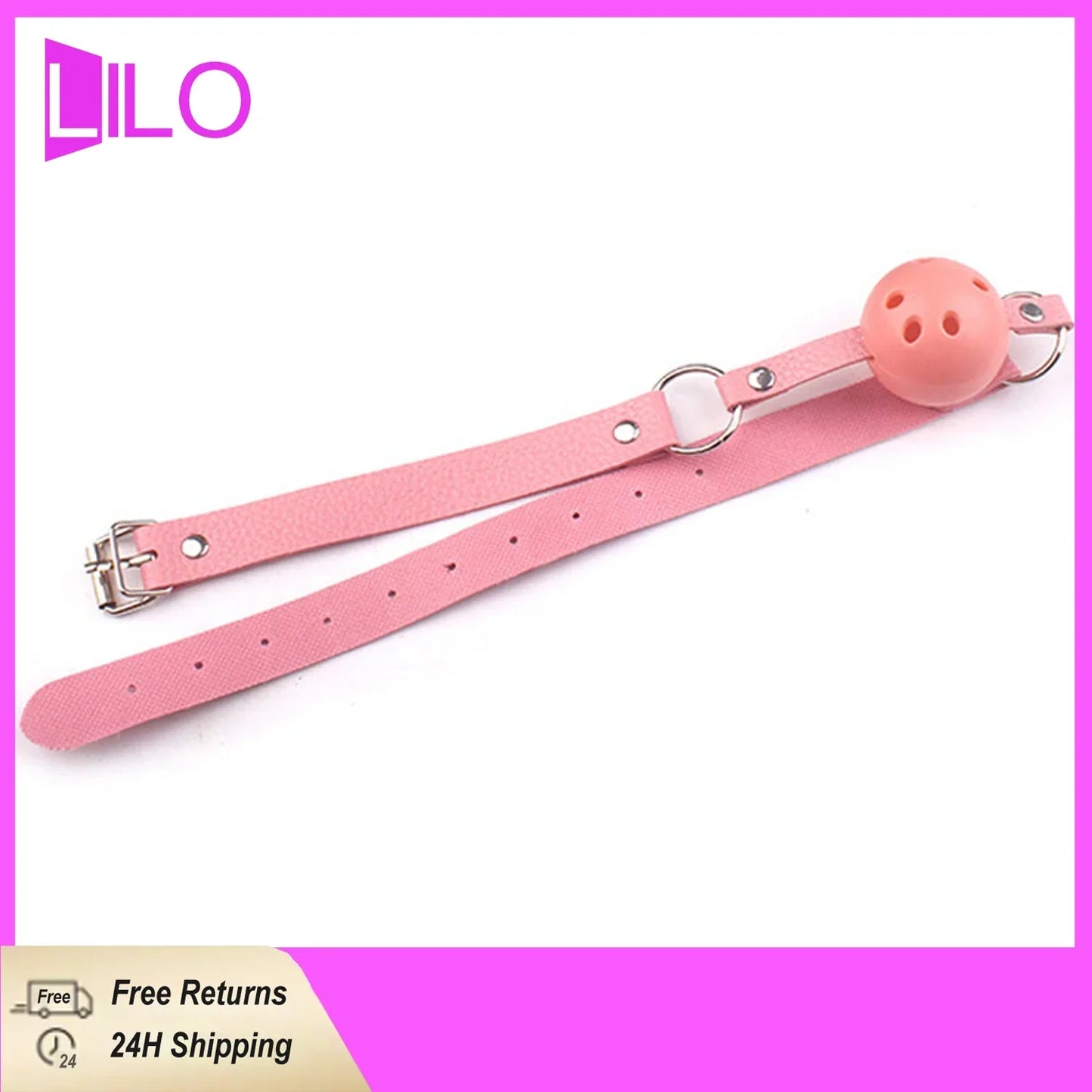 Mordaza de boca ajustable BDSM, bola de cuero sintético para adultos, juego de rol fetiche, accesorios para parejas, juguetes sexuales de bondage