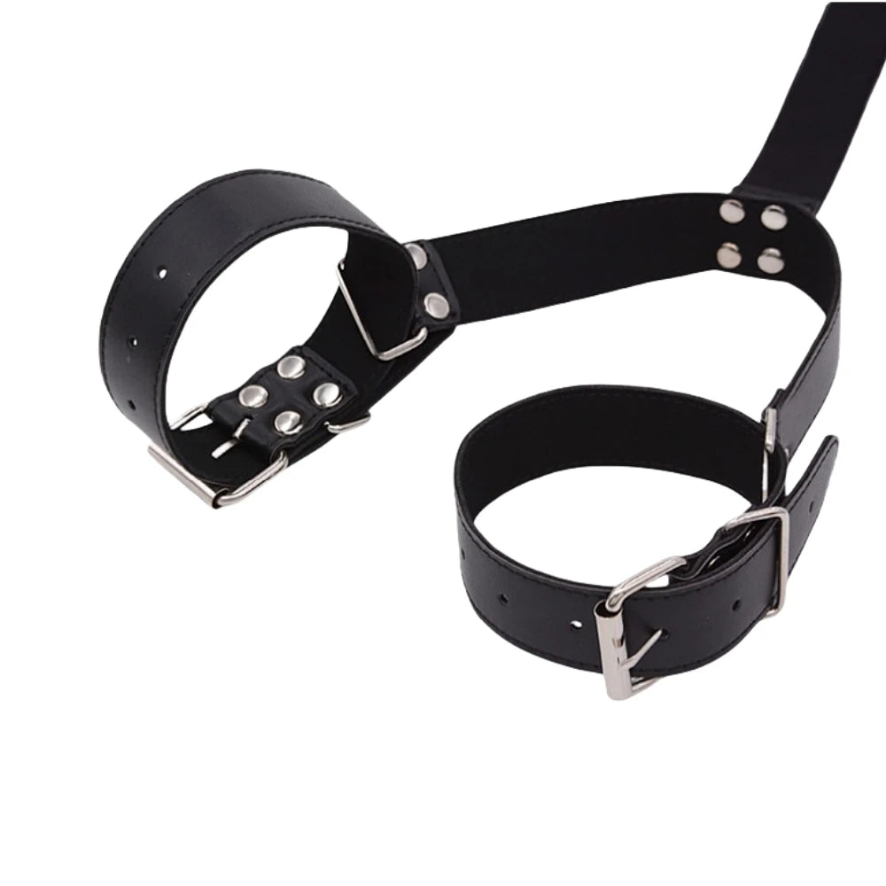 Esposas de cuero sintético para ataduras, productos para adultos, juegos sexuales, juguetes sexuales para mujeres y parejas.