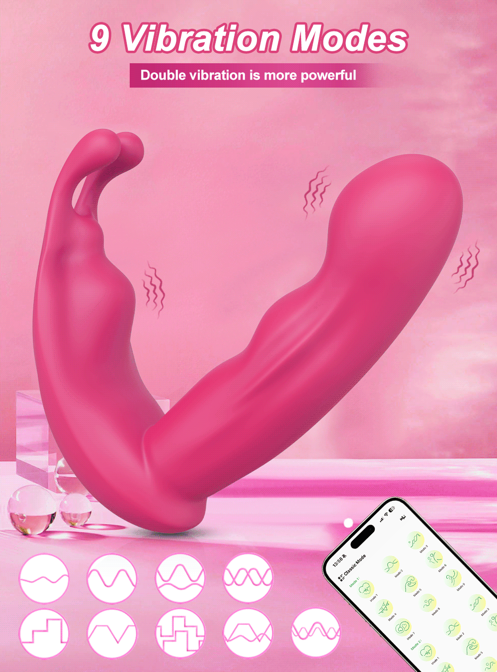 Vibrador vaginal con control por Bluetooth para masturbación femenina, estimulador de clítoris, vibrador portátil, productos eróticos para adultos.