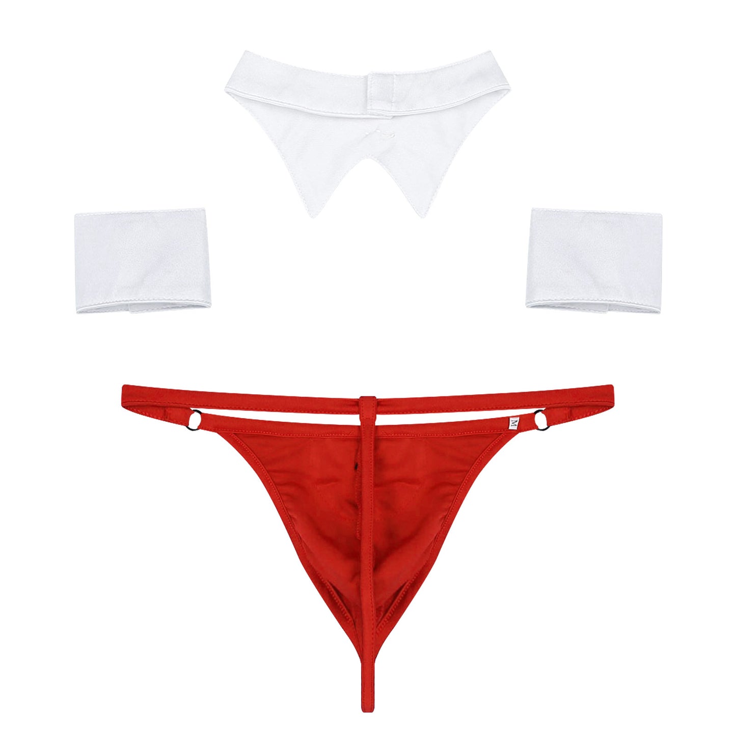 Herren Kellner Smoking Dessous Set Sexy Dienstmädchen Cosplay Kostüm G-String Tanga Boxershorts Unterwäsche mit Fliege Kragen Manschetten Clubwear