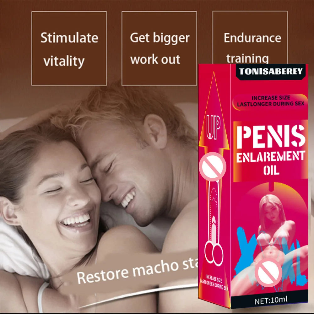 Aceite de masaje para pene masculino, erección duradera, alargamiento y engrosamiento del pene, potenciador del clímax, retardante del dopaje, juguete sexual para parejas, 10 ml