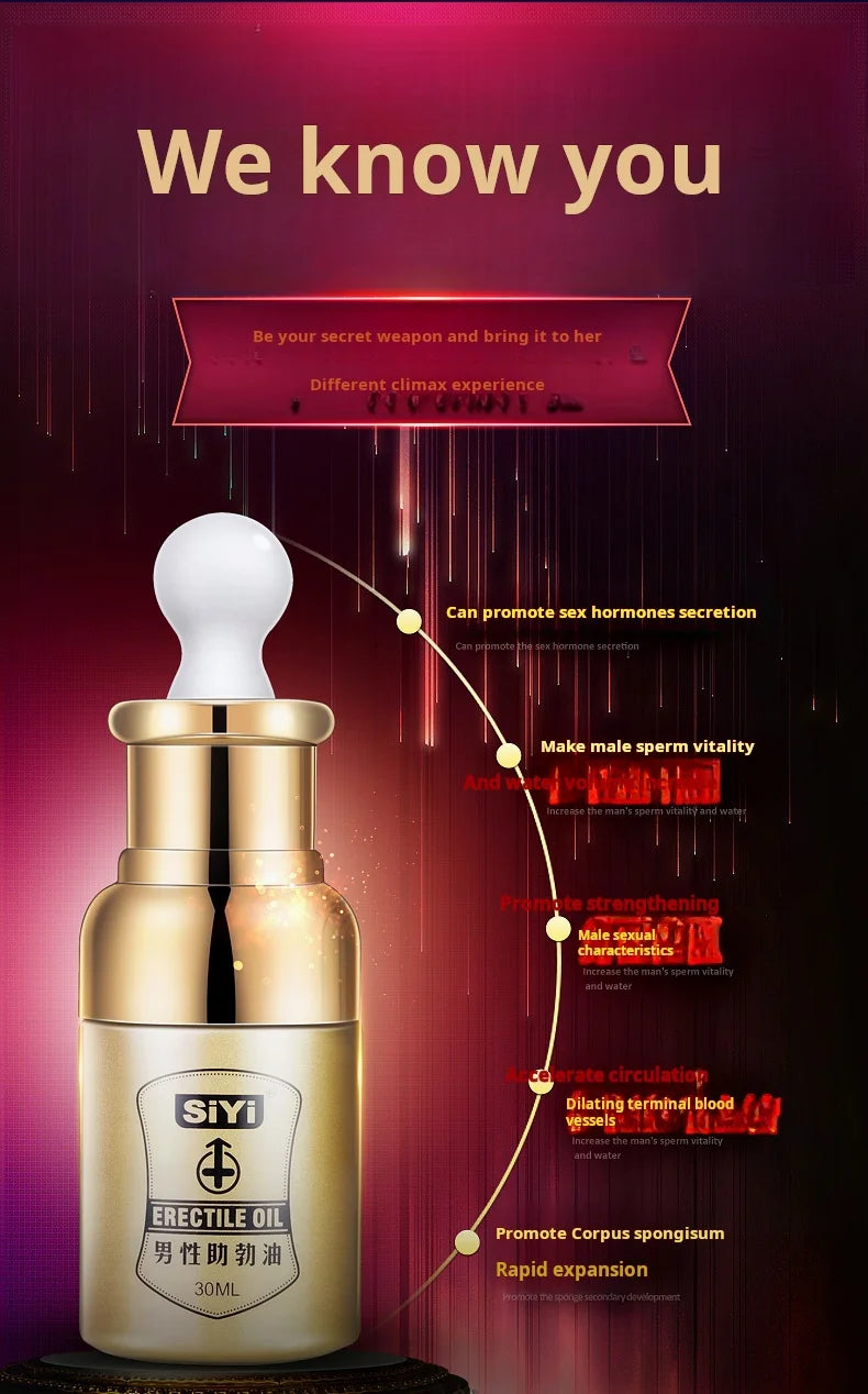 Aceite para agrandar el pene, potenciador del crecimiento y el tamaño, aceite de masaje afrodisíaco para aumentar el rendimiento y el placer sexual.