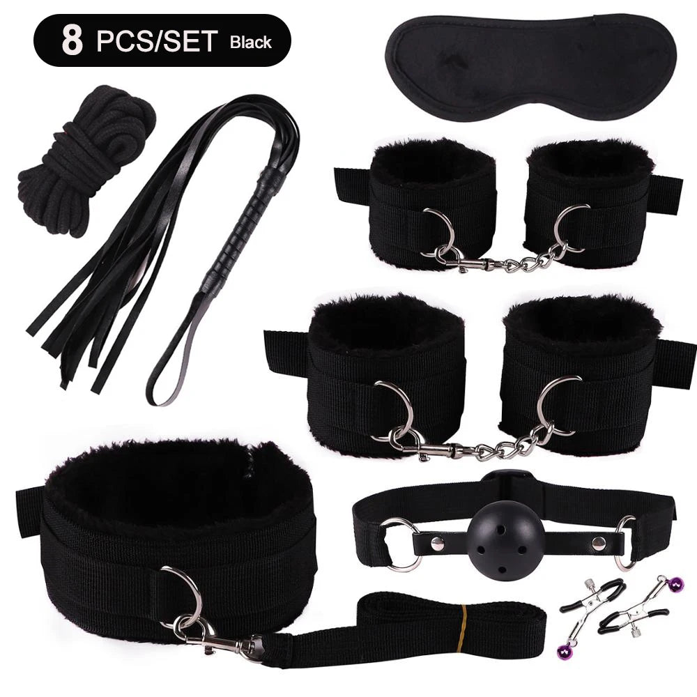 Kits sexys BDSM, peluches, bondage, esposas, juegos sexuales, látigo, mordaza, juguetes para adultos, accesorios exóticos, juguetes sexuales para parejas