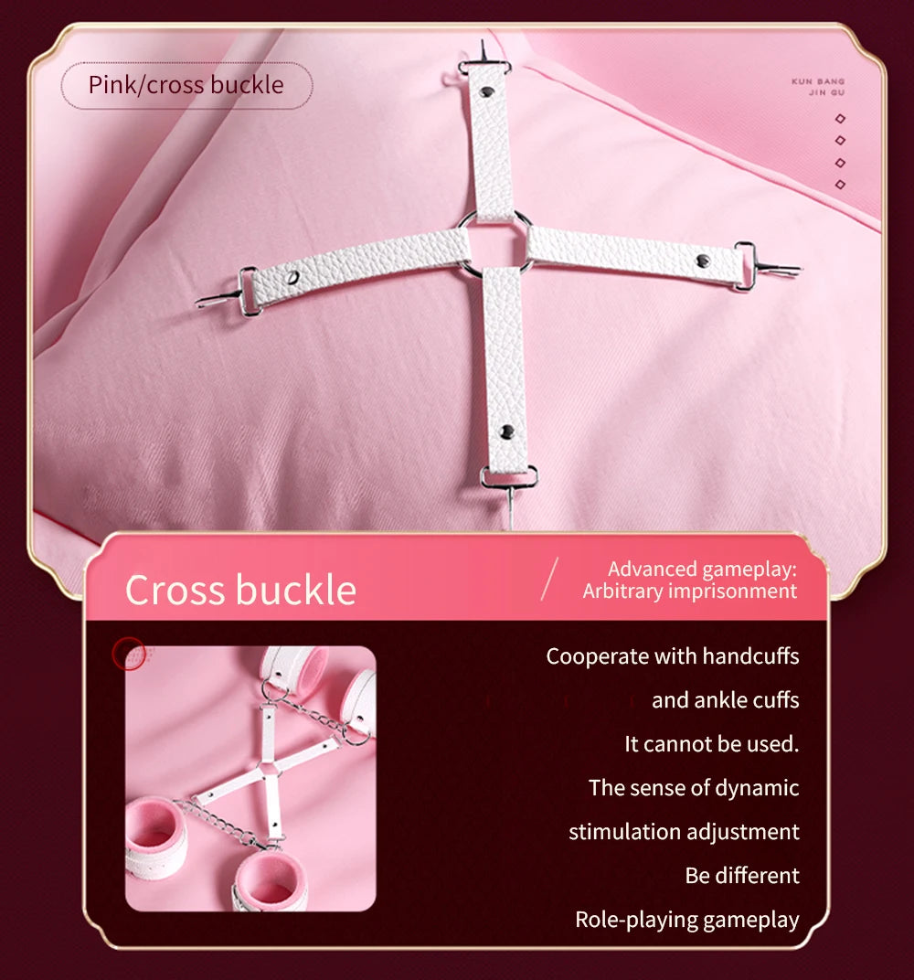 BDSM Bondage Set Restraint Erwachsene Spiel Handschellen Halsband Handgelenk Mundknebel Strap Fetisch SM Sexspielzeug für Frauen Paare Produkt