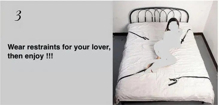 BDSM Bondage Fesselset für Paare – Verstellbare Handschellen & Fußfesseln mit Bettgurten, weiche SM-Fesseln für erotische Spiele für Erwachsene