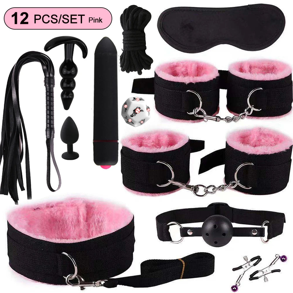 Kits sexys BDSM, peluches, bondage, esposas, juegos sexuales, látigo, mordaza, juguetes para adultos, accesorios exóticos, juguetes sexuales para parejas