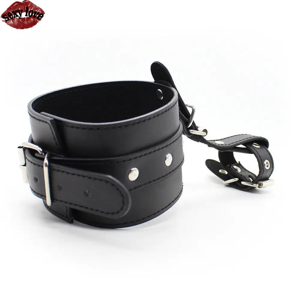 Esposas de entrenamiento BDSM para hombres y mujeres adultos, accesorios de ataduras sexuales, juego de cuero para dedos de los pies y coqueteos para parejas