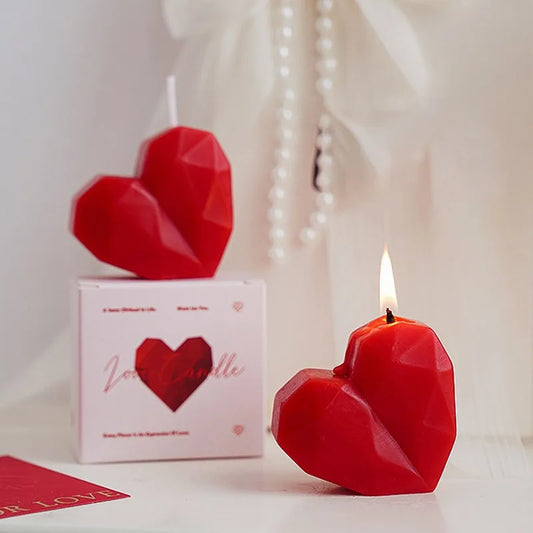 Romantic Red Love Heart Shaped Scented Candles Fragrance Aromatherapy Wax Candles  Party Valentine's Day Gifts Photo Prop