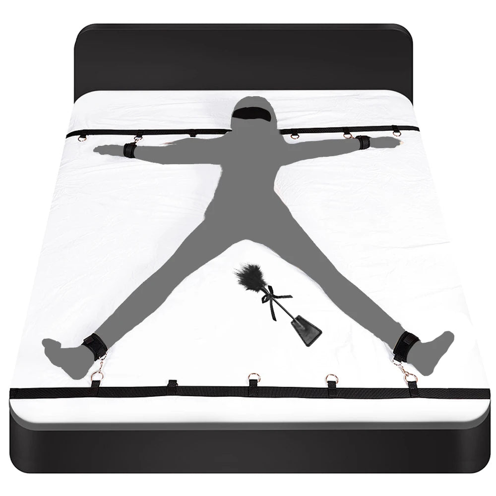 Kits de juguetes sexuales BDSM para adultos, juegos eróticos, máscara de bondage, esposas de plumas, esposas de tobillo y ataduras para parejas, accesorios sexuales para mayores de 18 años.