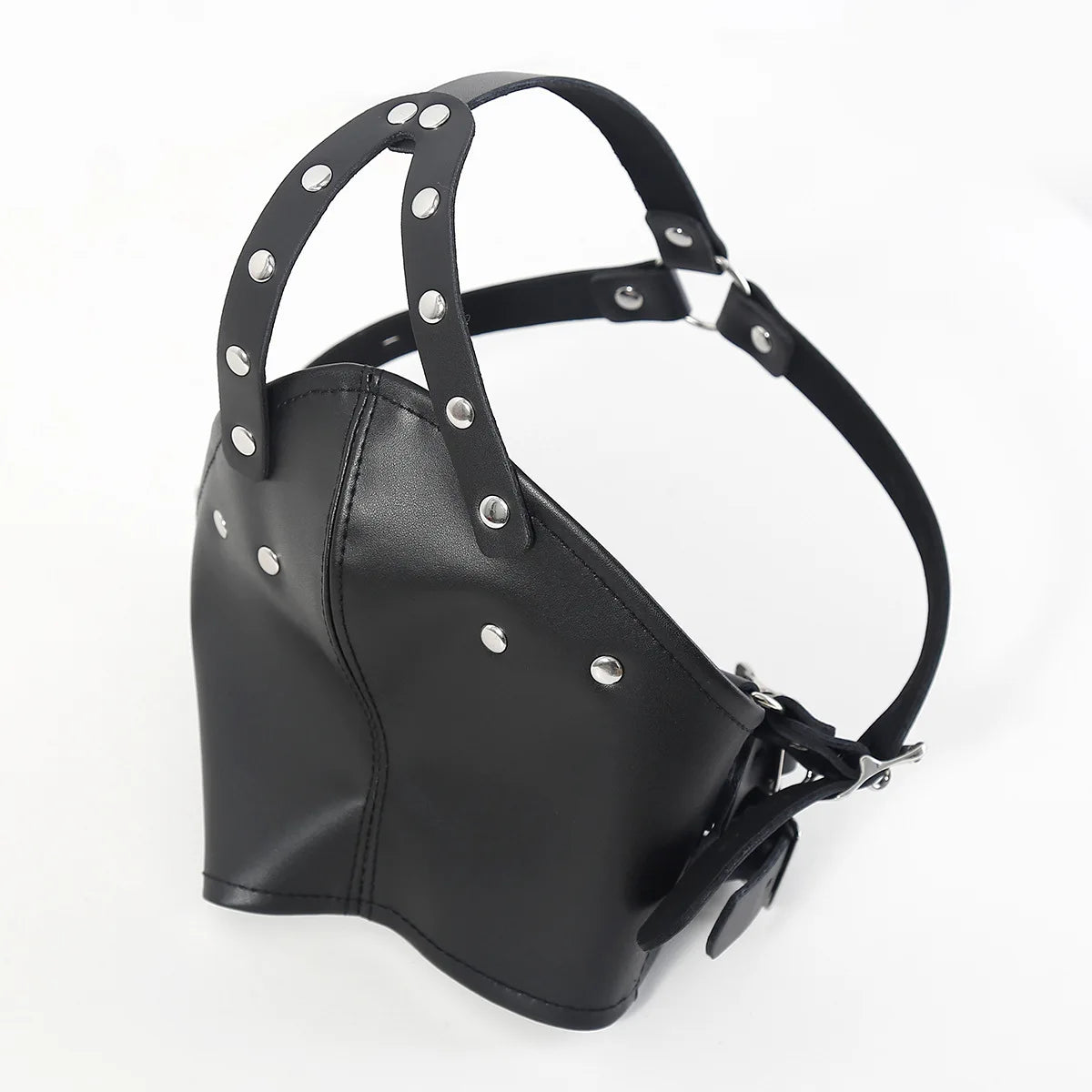 Máscara de cuero con capucha para SM, arnés de bondage BDSM, mordaza, máscara con bola, mordaza para la boca, fetiche erótico, restricción de esclavos, juguetes sexuales para parejas.