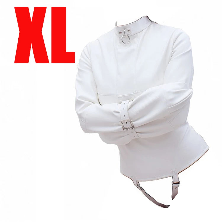 Brazalete de cuero BDSM, juguete sexual con camisa de fuerza, cinturón ajustable de bondage, disfraz sexy de esclava para cosplay para mujer.