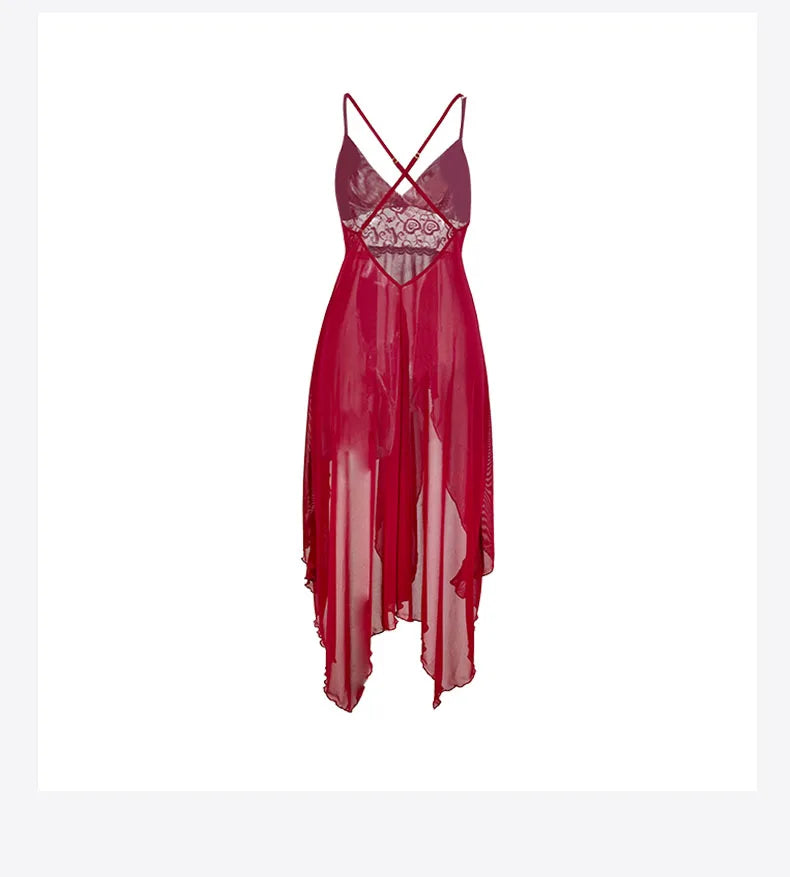 Lencería sexy femenina, transparente, de malla, con escote en V, sin espalda, sin mangas, con tirantes, para adultos, pijamas sexys para mujeres, discotecas.