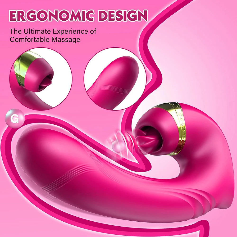 Vibrador para mujer, consolador con ventosa para clítoris y pezones, con rotación de 360°, succión oral, estimulador de clítoris, masaje, juguetes sexuales.