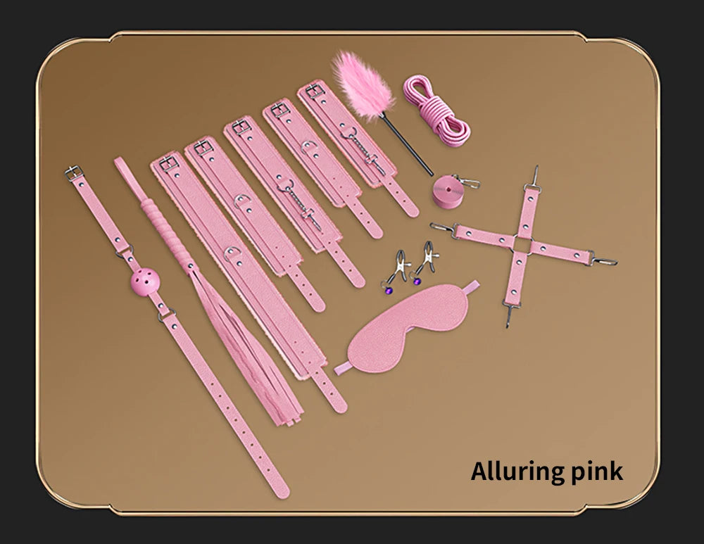 Kit de ataduras para cama con correas ajustables BDSM para parejas, esposas y tobilleras, juego de bondage SM, juguetes sexuales para adultos