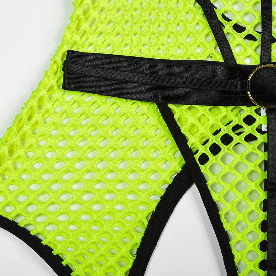 Conjunto de lencería sexy JSY para mujer, ropa interior corporal, camisón de malla transparente, ropa de dormir, lencería erótica, disfraces porno