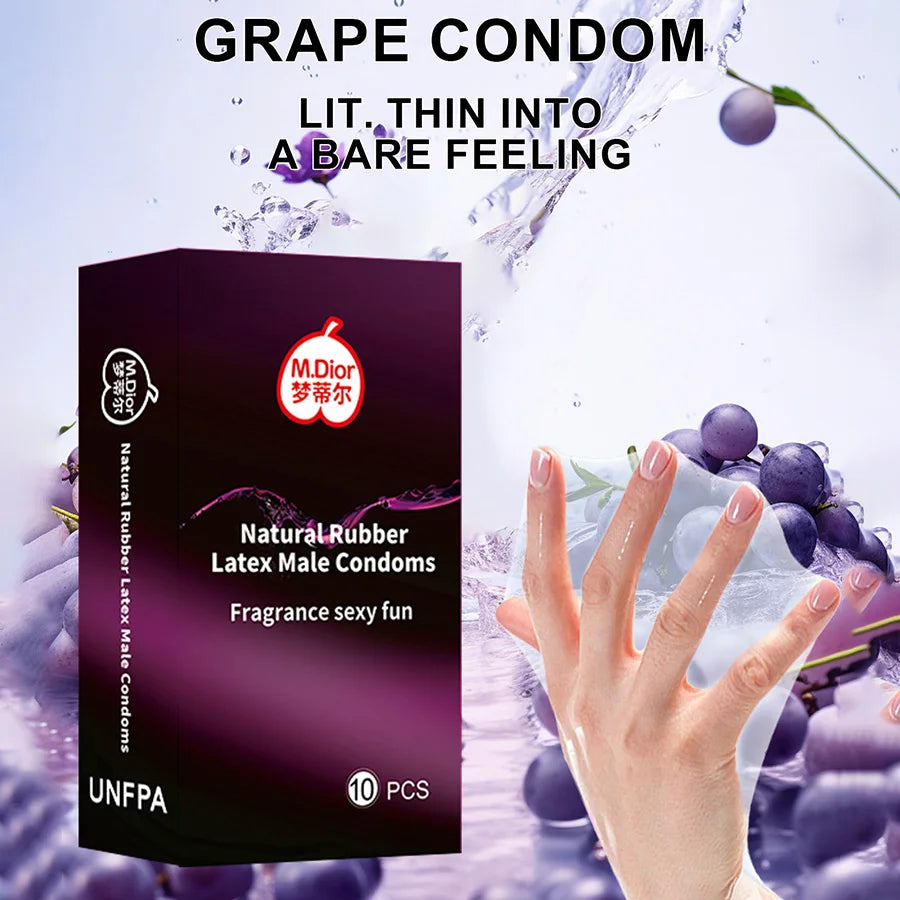 10 condones masculinos de látex natural lubricado premium para anticoncepción y protección contra infecciones de transmisión sexual (ITS). Condones ultrafinos para hombres.