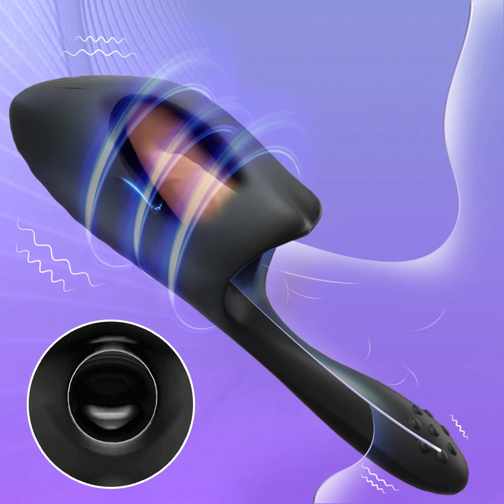 Masturbador masculino, vibrador de 10 velocidades, entrenador de pene, estimulación del glande, juguetes sexuales para hombres, vibración vaginal, juguete erótico para principiantes.