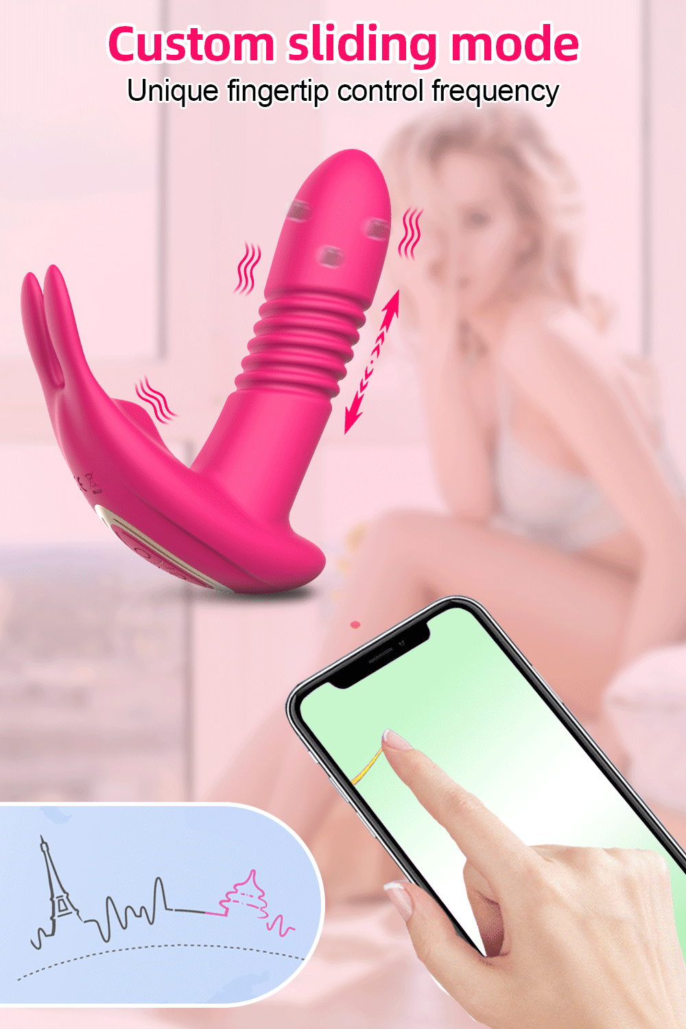 Vibrador vaginal con control por Bluetooth para masturbación femenina, estimulador de clítoris, vibrador portátil, productos eróticos para adultos.