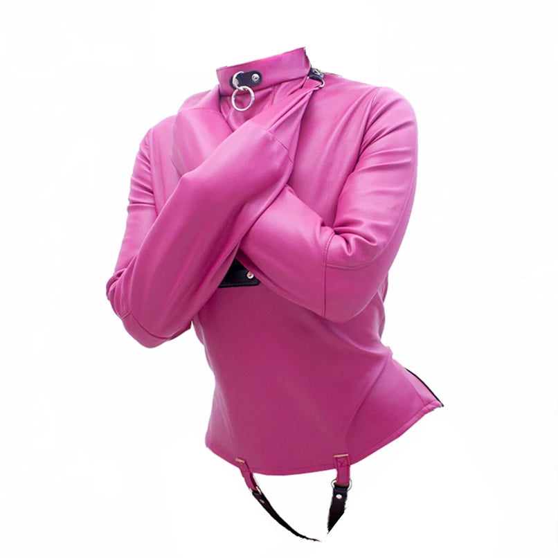 Brazalete de cuero BDSM, juguete sexual con camisa de fuerza, cinturón ajustable de bondage, disfraz sexy de esclava para cosplay para mujer.