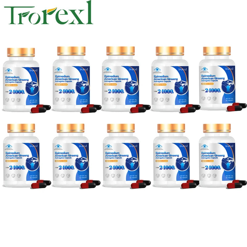 Epimedium Ginseng Capsules Male Power Enlarge Supplement– Huge-Vitalize Pills for Maximum Performance & Pleasure