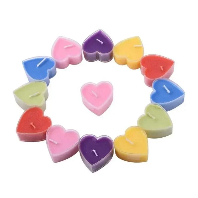 9 Creative Heart-shaped Candles/set Romantic Birthday Candles Lover Candles Dinner Proposal Scene Candles