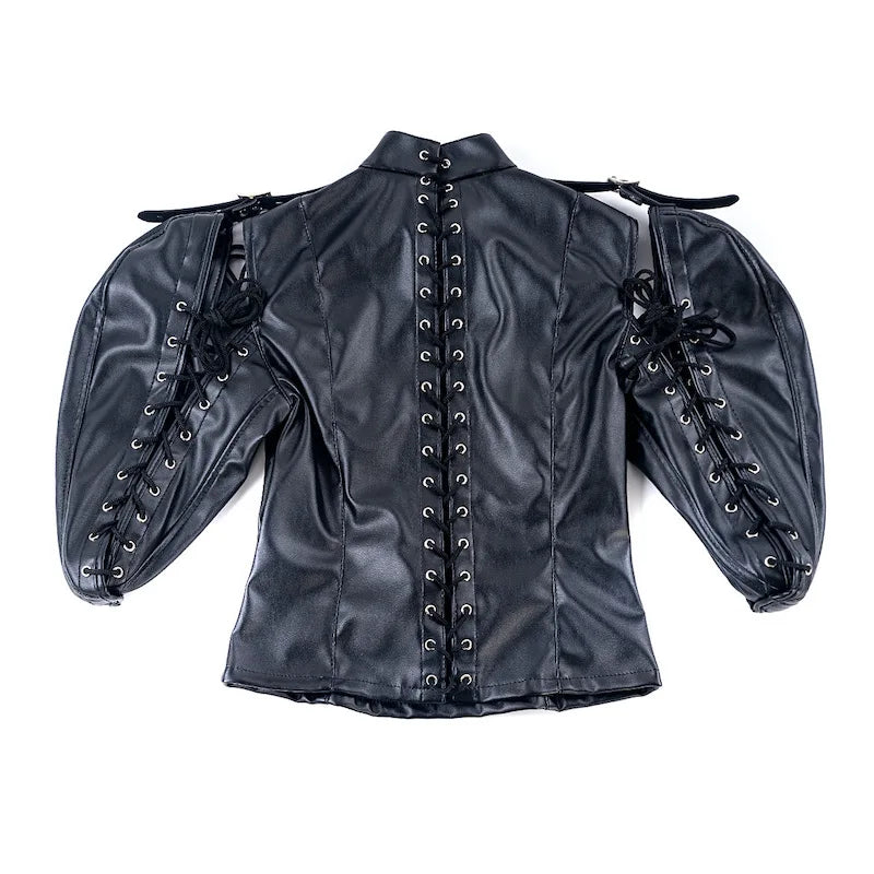 Disfraces sexys de bondage BDSM para adultos con camisola de cuero sintético para la parte superior del cuerpo, para parejas, juegos de rol de esclavos, juguetes sexuales.