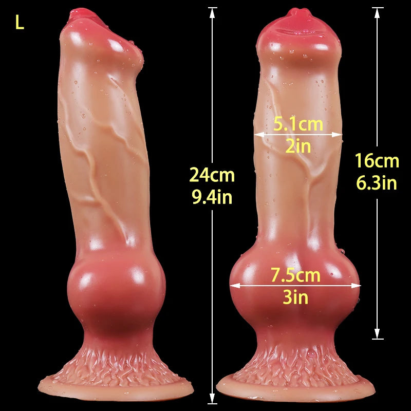 Consolador de perro/consolador enorme de animal realista con ventosa, tapón anal grande, pene gigante monstruoso, suministros para adultos para hombres y mujeres