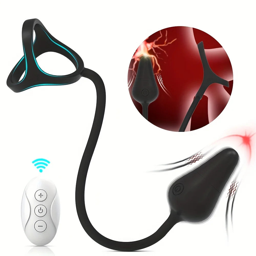 Männliches Sexspielzeug Vibrierender Penisring Vibrator Dildo Anal Butt Plug Prostata Massager Erwachsene Sexspielzeug für Männer Frauen Paare Stimulator