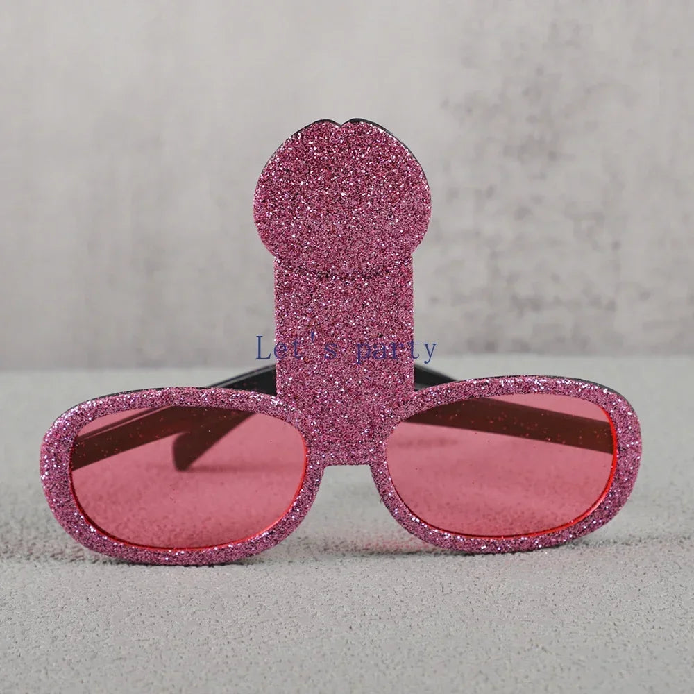 Funny Glitter Bride Penis Shaped Sunglasses Wedding Bachelorette Party Photo Props Birthday Night Out Hen Party Decorations