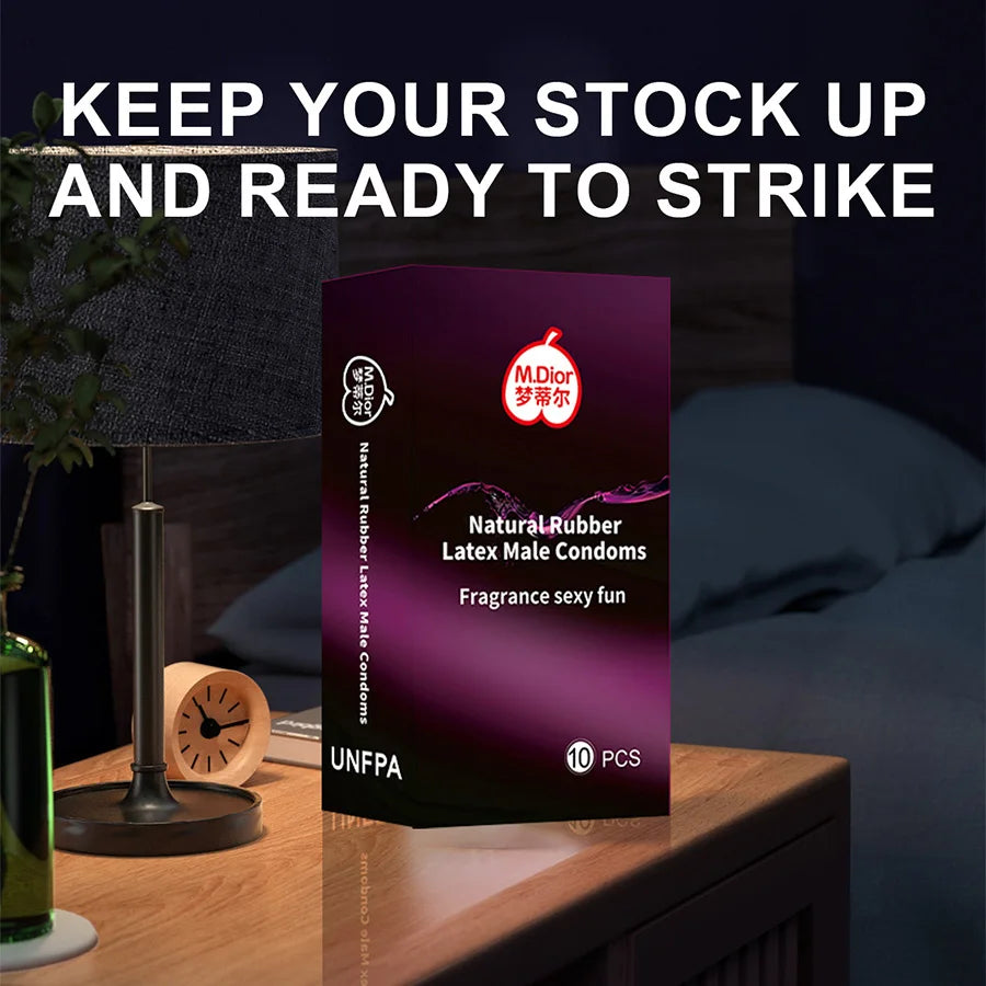 10 condones masculinos de látex natural lubricado premium para anticoncepción y protección contra infecciones de transmisión sexual (ITS). Condones ultrafinos para hombres.