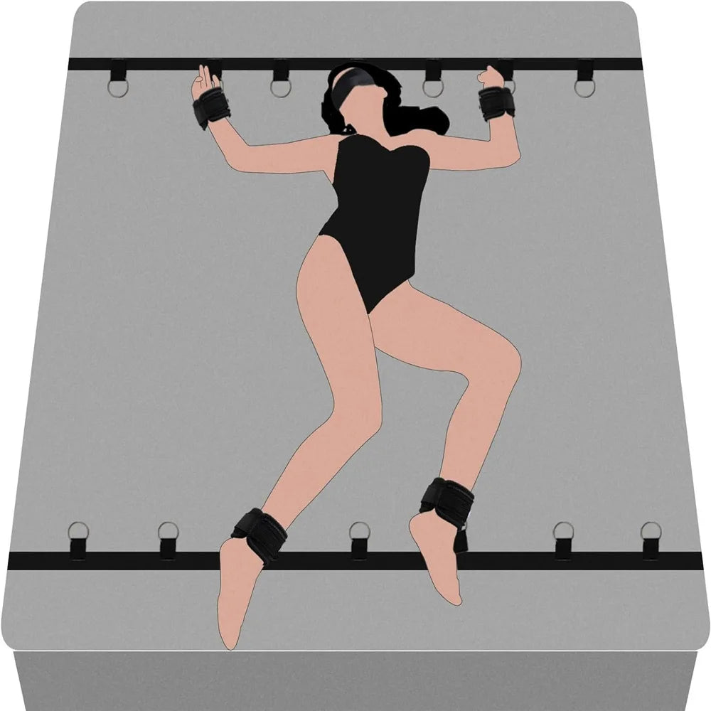 Esposas sexuales para ataduras de cama BDSM, esposas para tobillos, kit sexual sádico para esclavos SM, juego sexual para parejas, kit de herramientas para adultos mayores de 18 años, juguetes sexuales