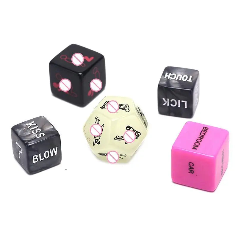 Juego de 5 dados sexys para adultos, divertido juego de posturas de amor para parejas, erótico, noctilucente, para amantes, juego previo, juguete romántico para fiestas.