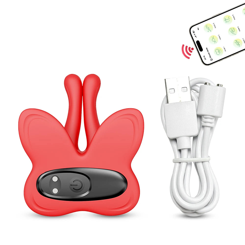 Pinzas vibradoras para pezones, estimulador de pezones con 9 modos de vibración, juguetes sexuales BDSM para adultos, para mujeres y parejas.