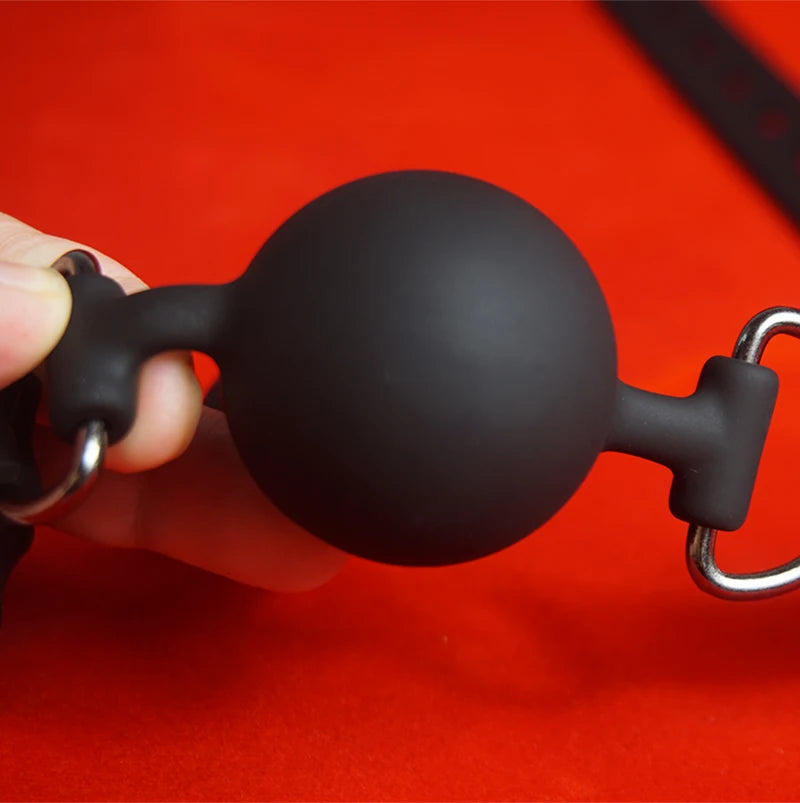 BDSM Dreifach-Ball-Mundknebel, Medizinischer Silikon-Sklavenknebel, Deepthroat-Bondage-Fesseln, Sexspielzeug für Paare, Spiele für Erwachsene