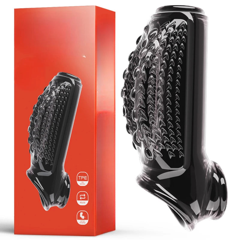 Juguetes sexuales para alargar el pene, extensor de anillo para pene, funda reutilizable, preservativos, productos para adultos, herramienta erótica para parejas.