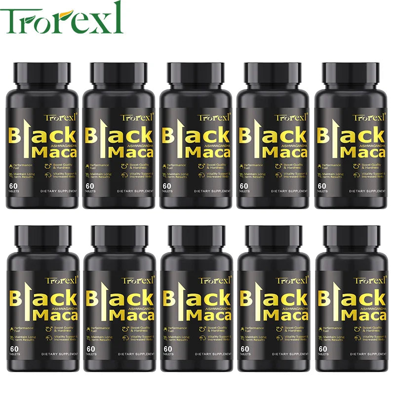 Maca negra natural para potenciar la erección, suplementos para aumentar el volumen y la fuerza masculina, cápsula de máxima resistencia para hombres.